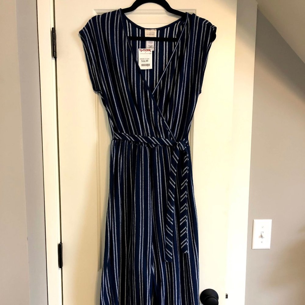 Navy Stripped Jumpsuit